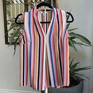 Bar III multi color short sleeve striped top